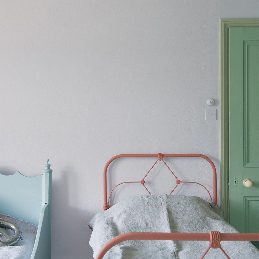 Bedroom painted in Farrow & Ball Calluna No.270 paint