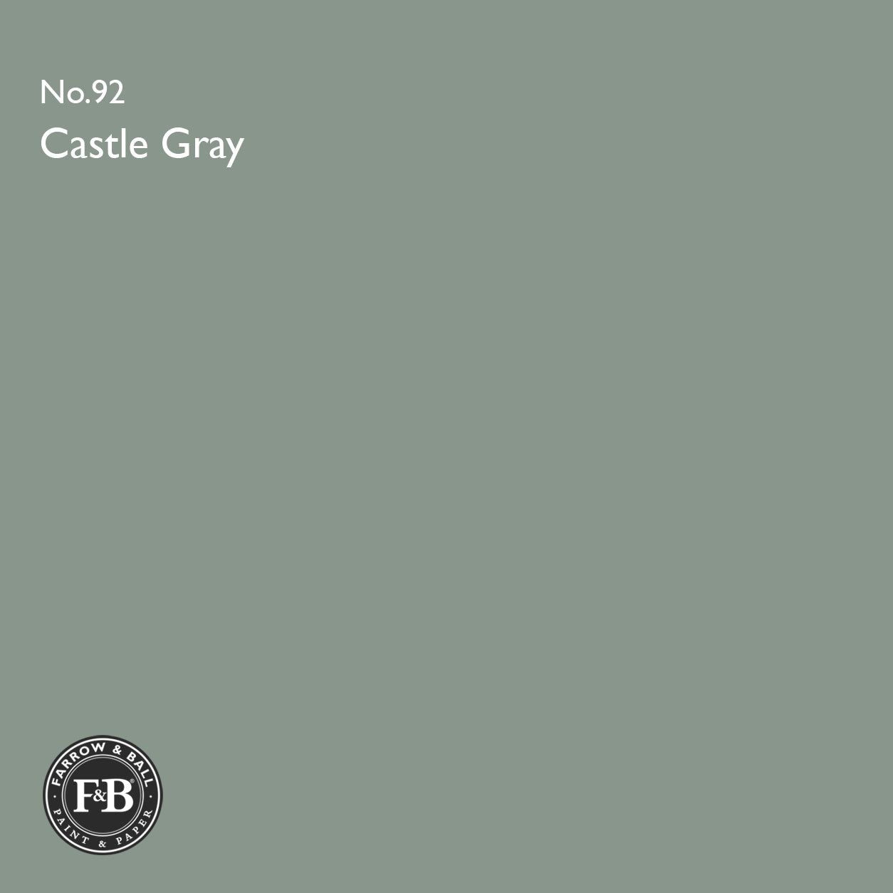 Farrow & Ball Castle Gray No.92 Estate Emulsion paint colour sample