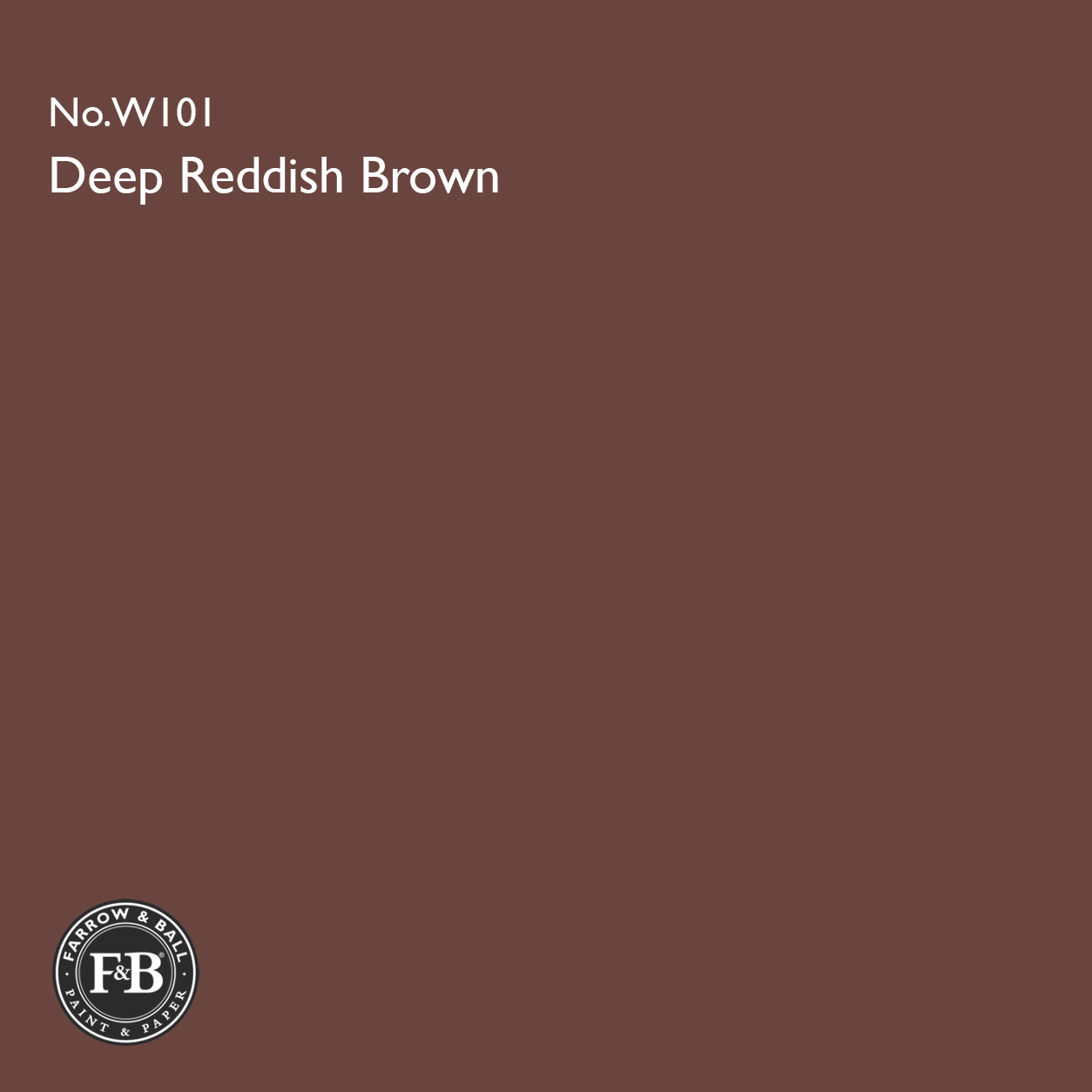 Farrow & Ball Deep Reddish Brown No.W101 Estate Emulsion paint colour sample