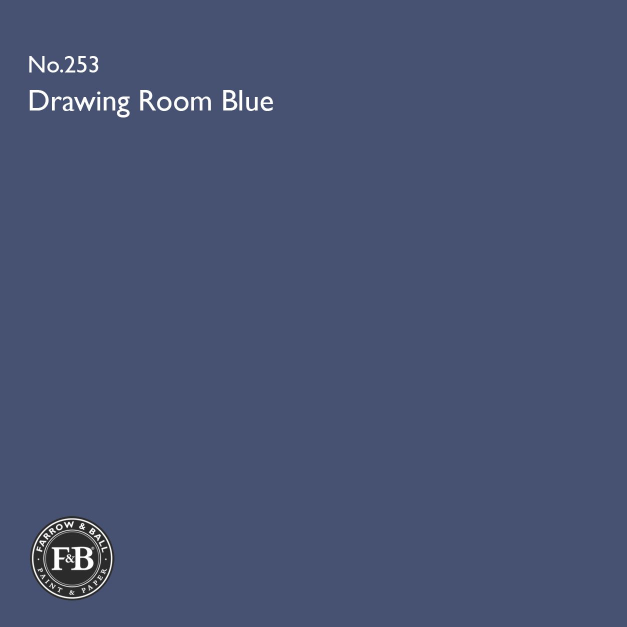 Farrow & Ball Drawing Room Blue No.253 Estate Emulsion paint colour sample