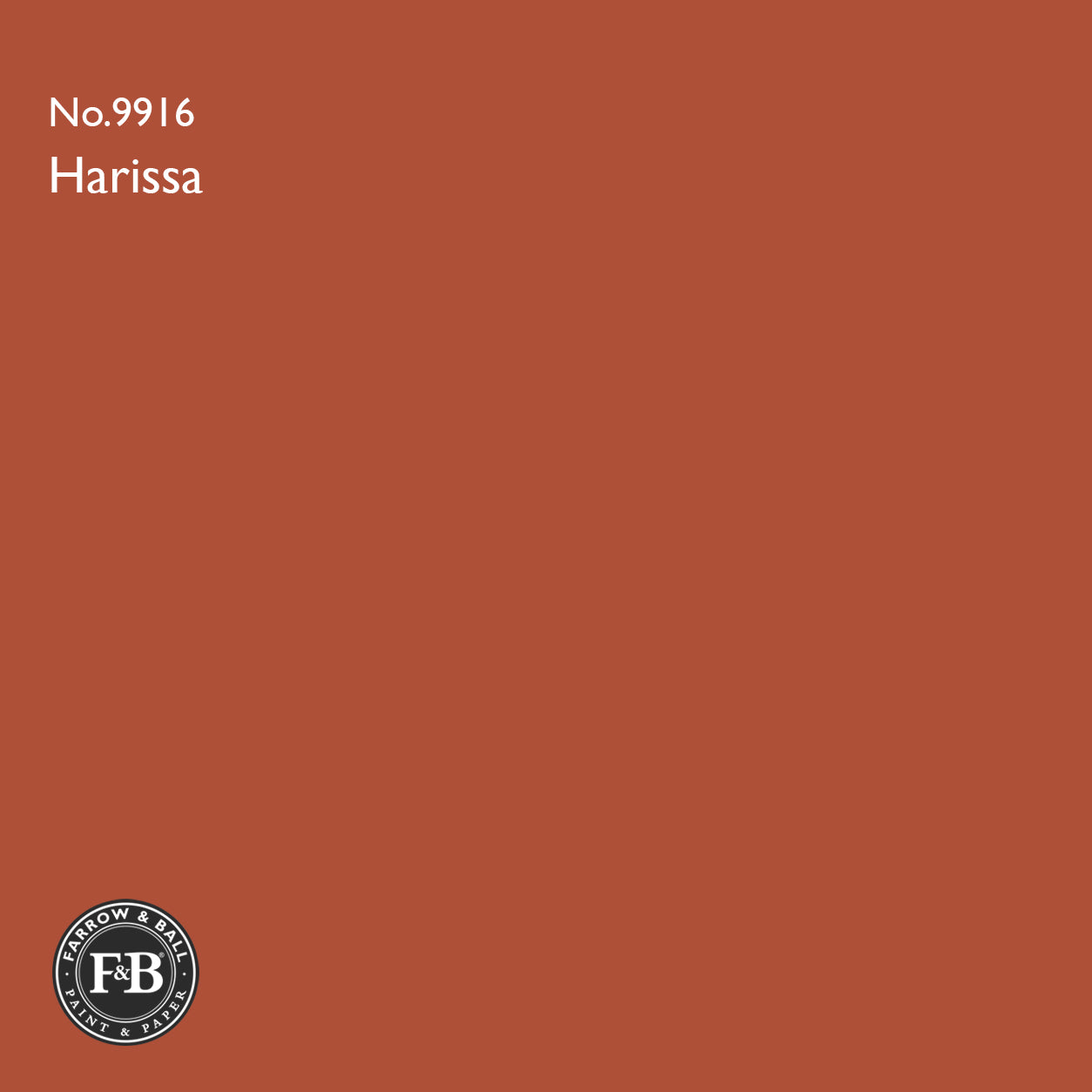 Farrow & Ball Harissa Roof No.9916 Estate Emulsion paint colour sample