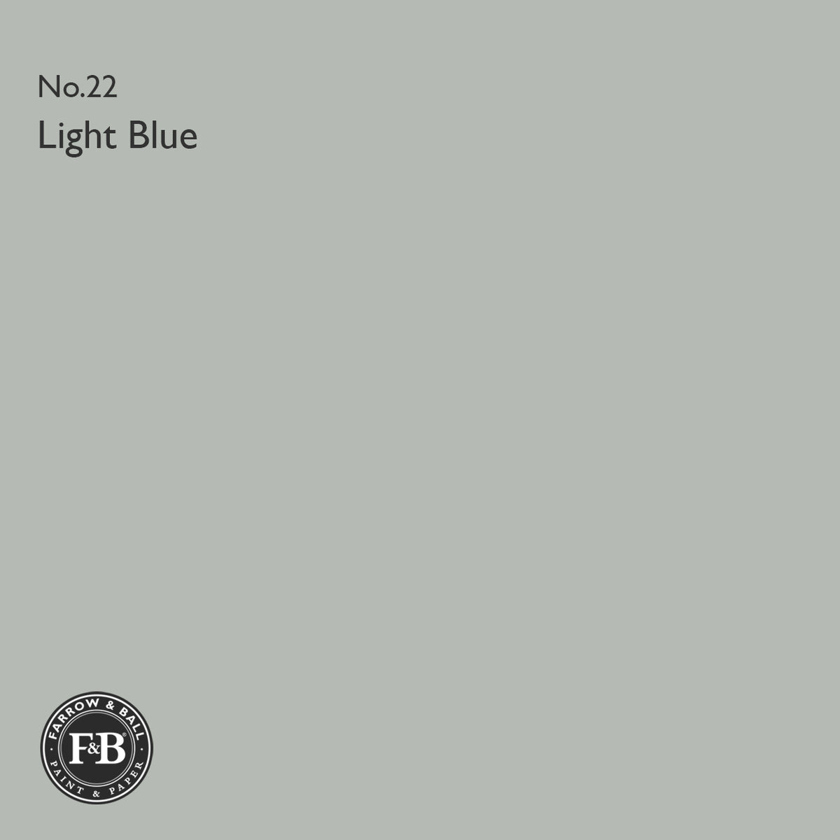 Farrow & Ball Light Blue No.22 paint swatch