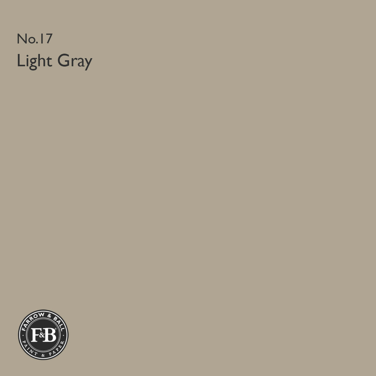 Farrow & Ball Light Gray No.17 paint colour swatch