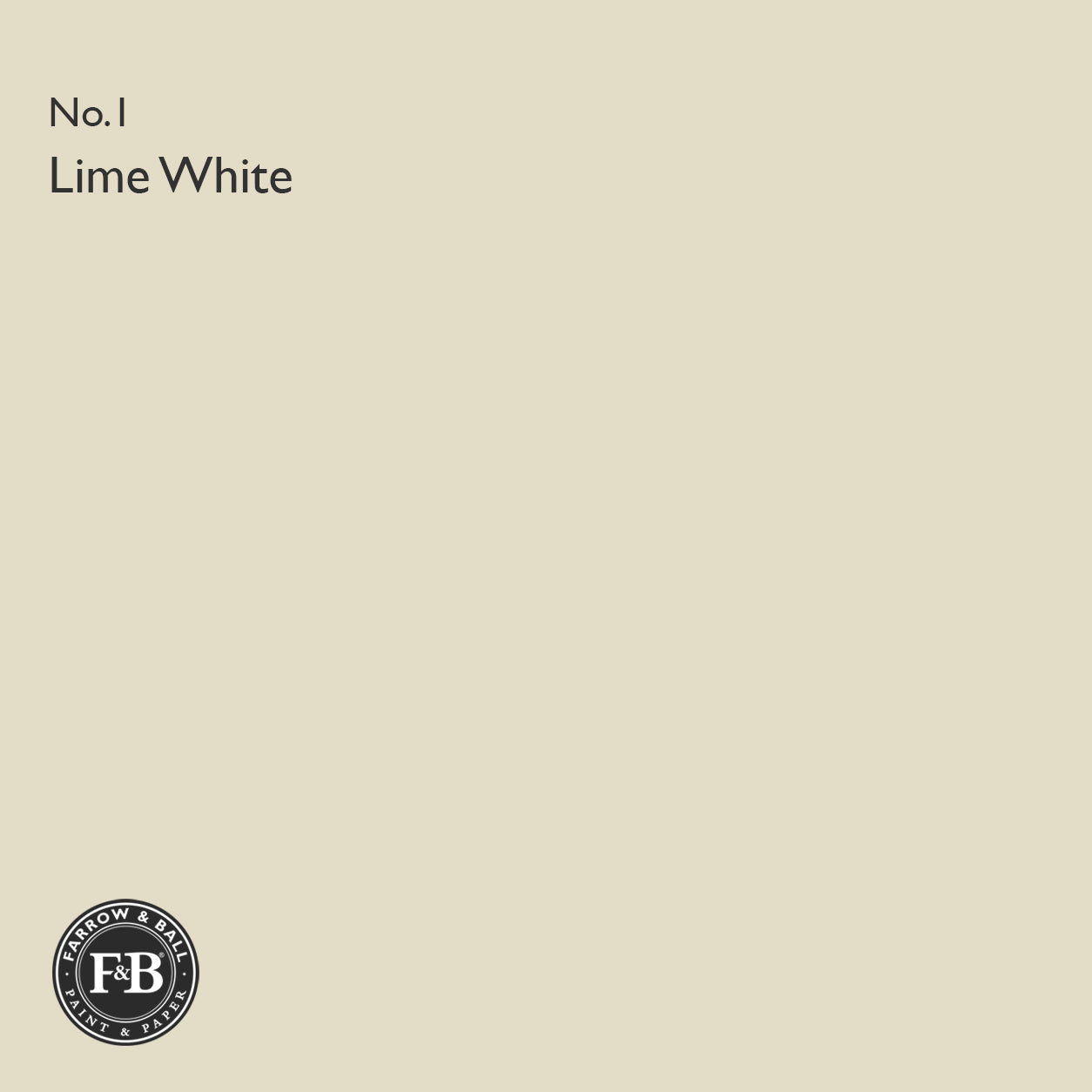 Farrow & Ball Lime White No.1 paint swatch