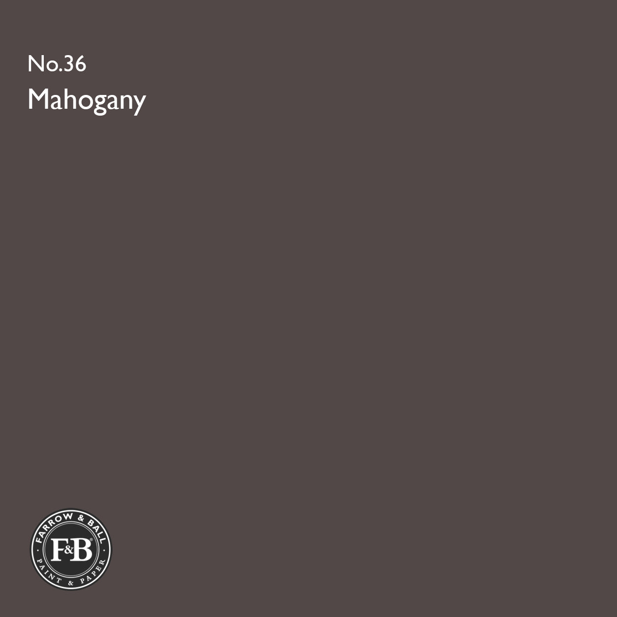 Farrow & Ball Mahogany No.36 Estate Emulsion paint colour sample