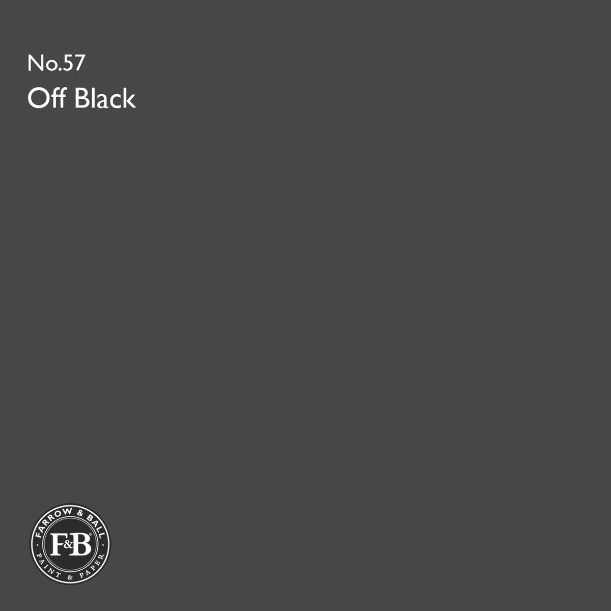 Farrow & Ball Off-Black No.57 paint colour swatch