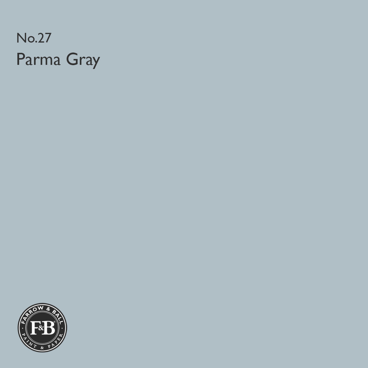 Farrow & Ball Parma Gray No.27 paint colour swatch