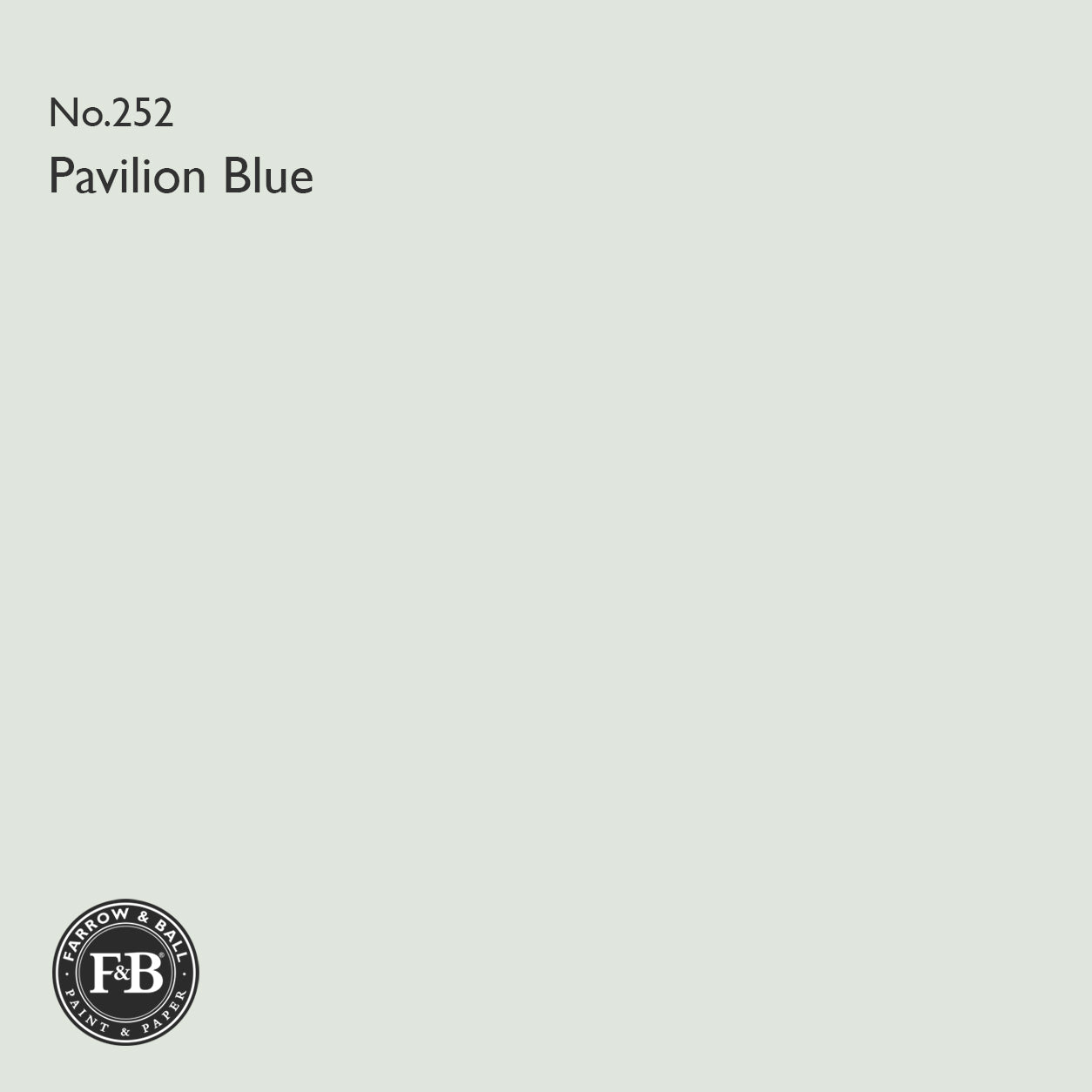 Farrow & Ball Pavilion Blue No.252 Estate Emulsion paint colour sample