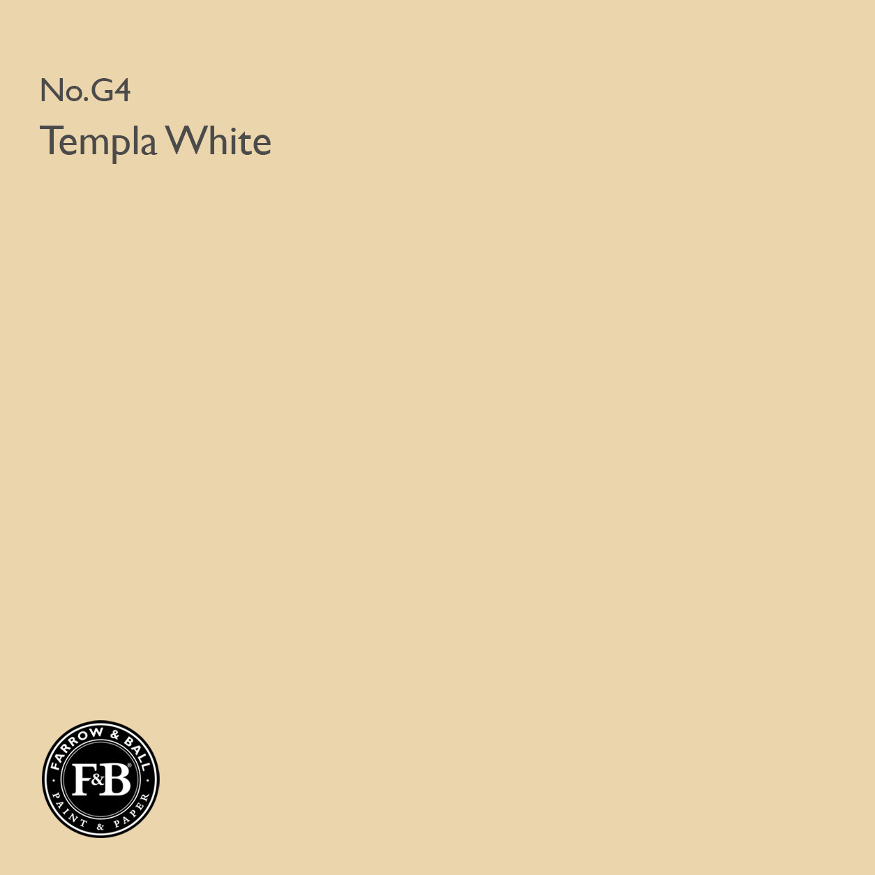 Farrow & Ball Templa White No.G4 Estate Emulsion paint colour sample