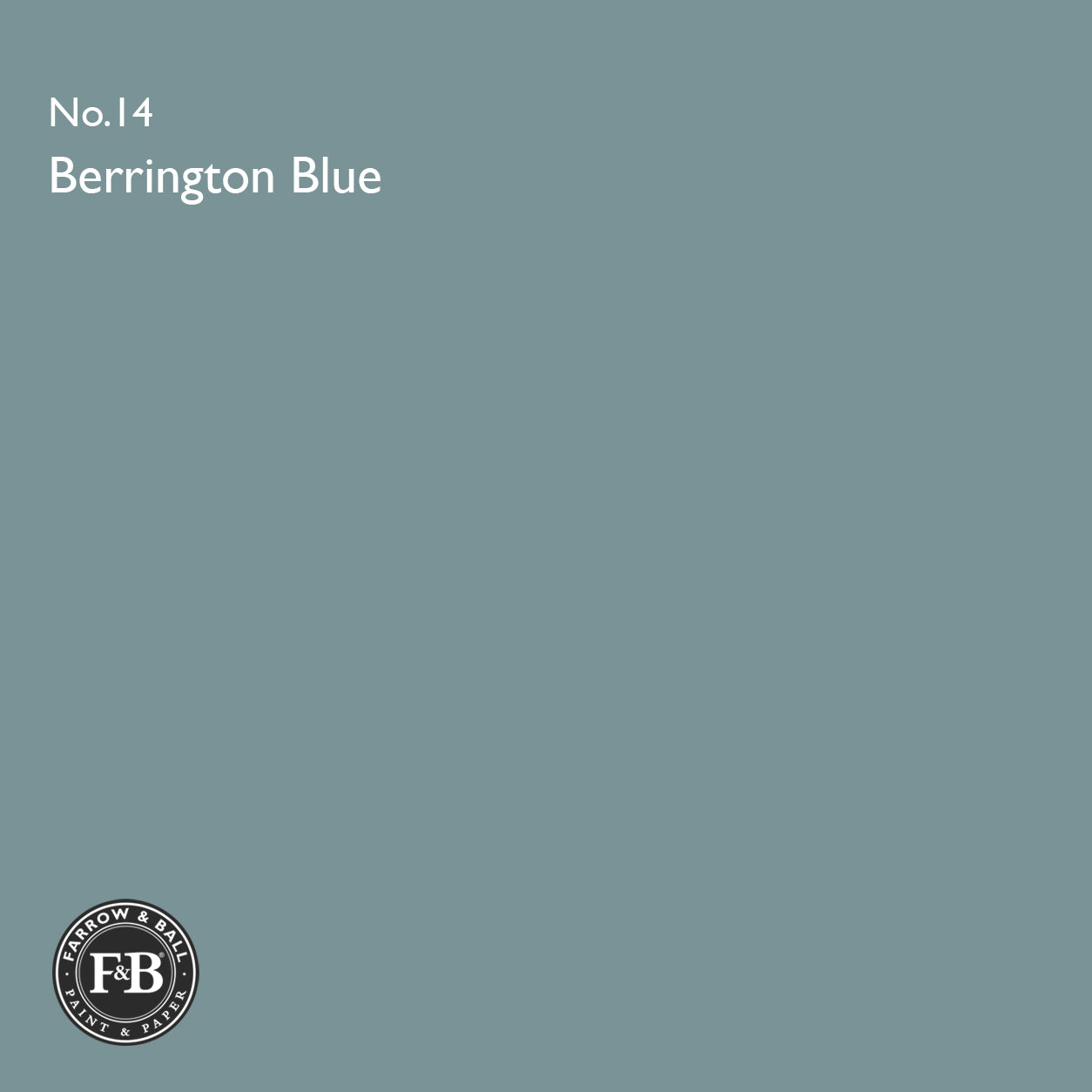 Farrow & Ball Berrington Blue No.14 paint colour swatch