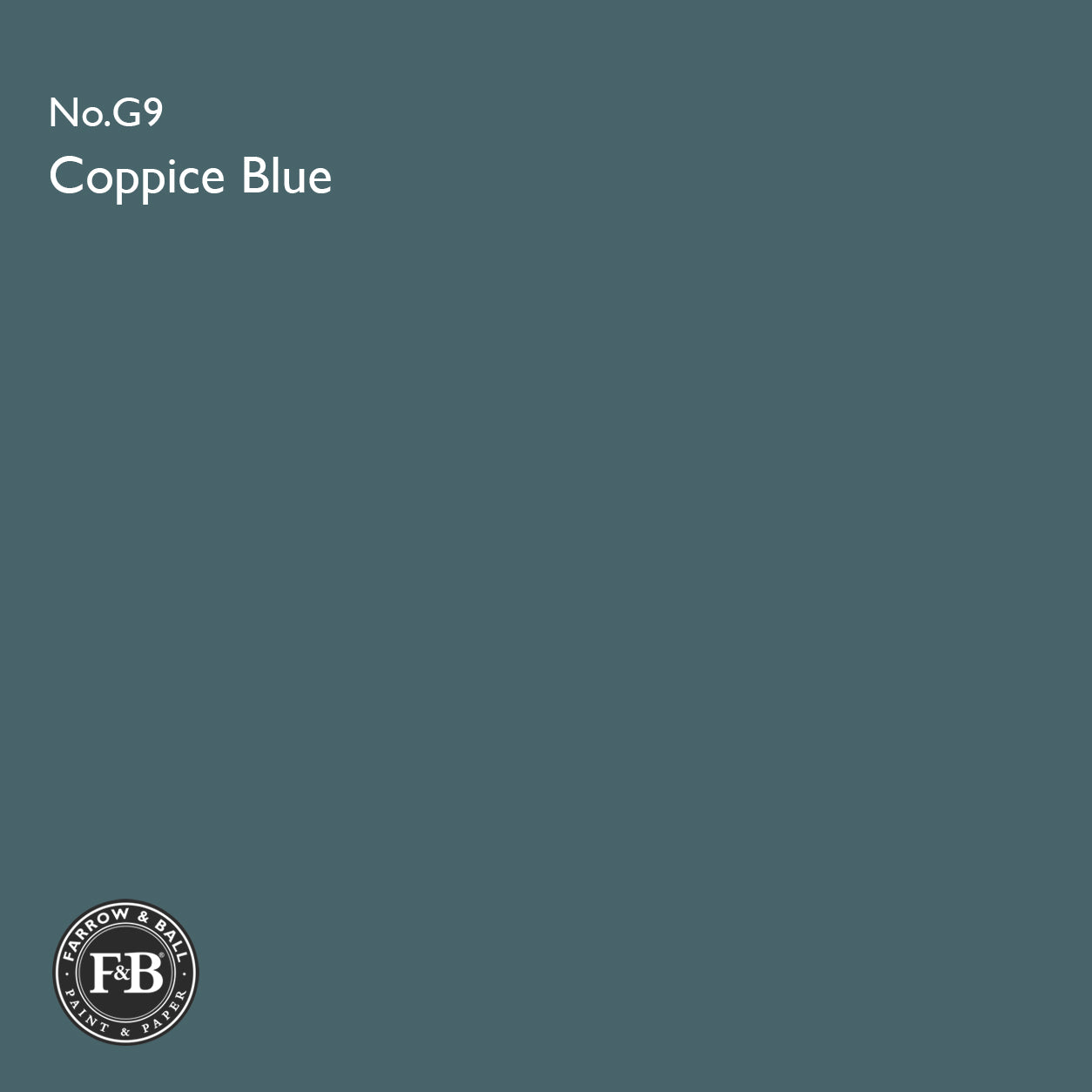 Farrow & Ball Coppice Blue No.G9 Estate Emulsion paint colour sample