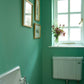 Bathroom painted in Farrow & Ball Arsenic No.214 paint
