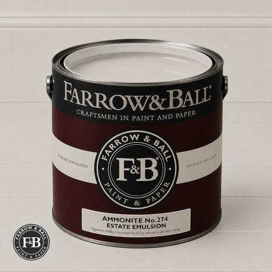 Farrow & Ball Ammonite No.274 paint colour in open paint tin