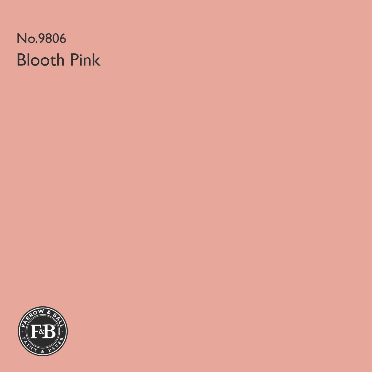 Farrow & Ball Blooth Pink No.9806 Estate Emulsion paint colour sample