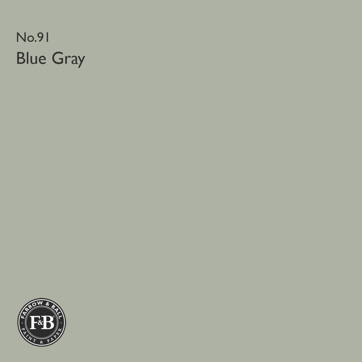 Farrow & Ball Blue Gray No.91 paint colour swatch