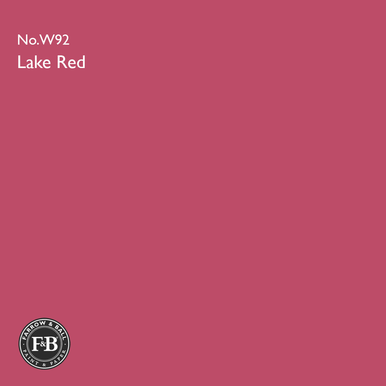 Farrow & Ball Lake Red No.W92 Estate Emulsion paint colour sample