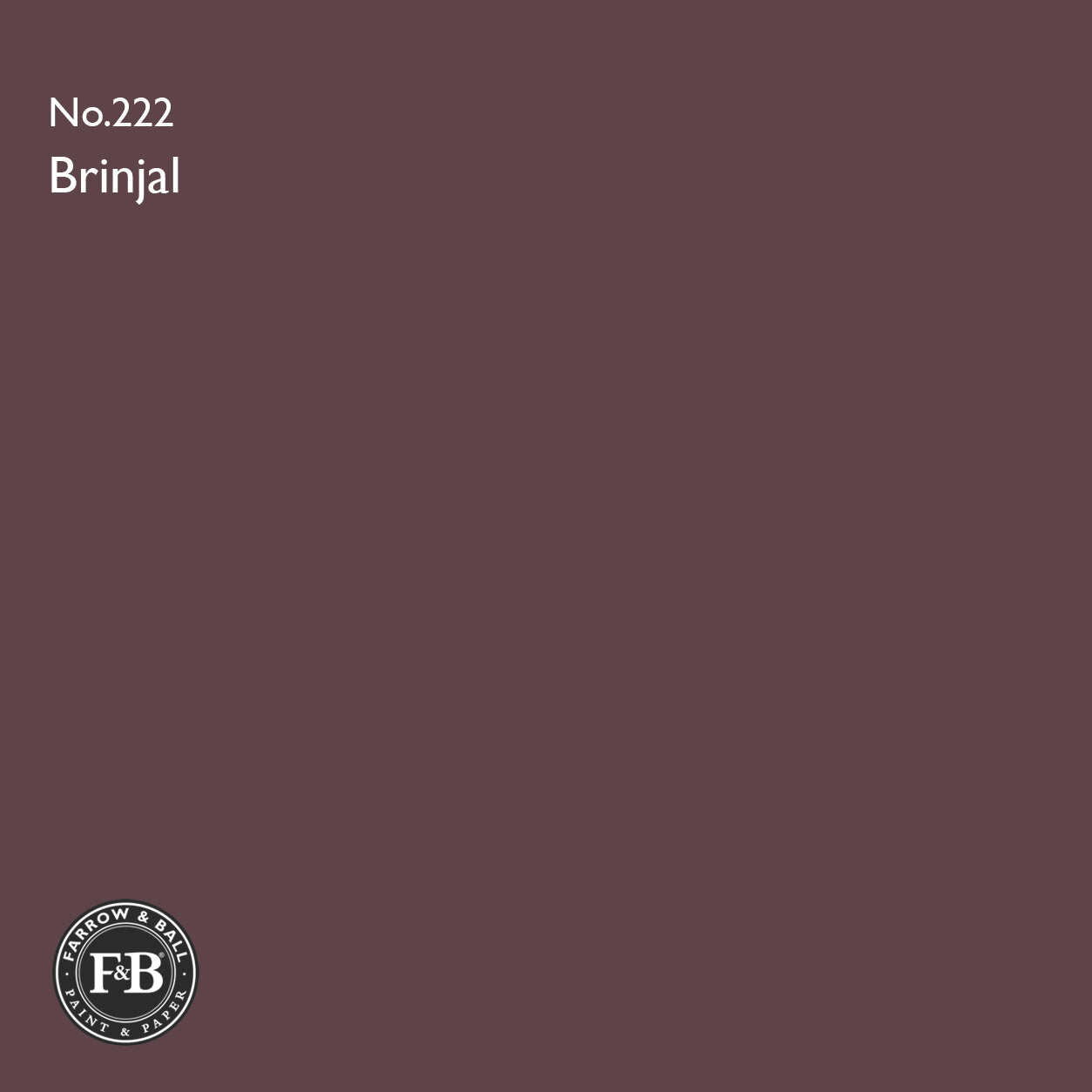 Farrow & Ball Brinjal No.222 paint colour swatch
