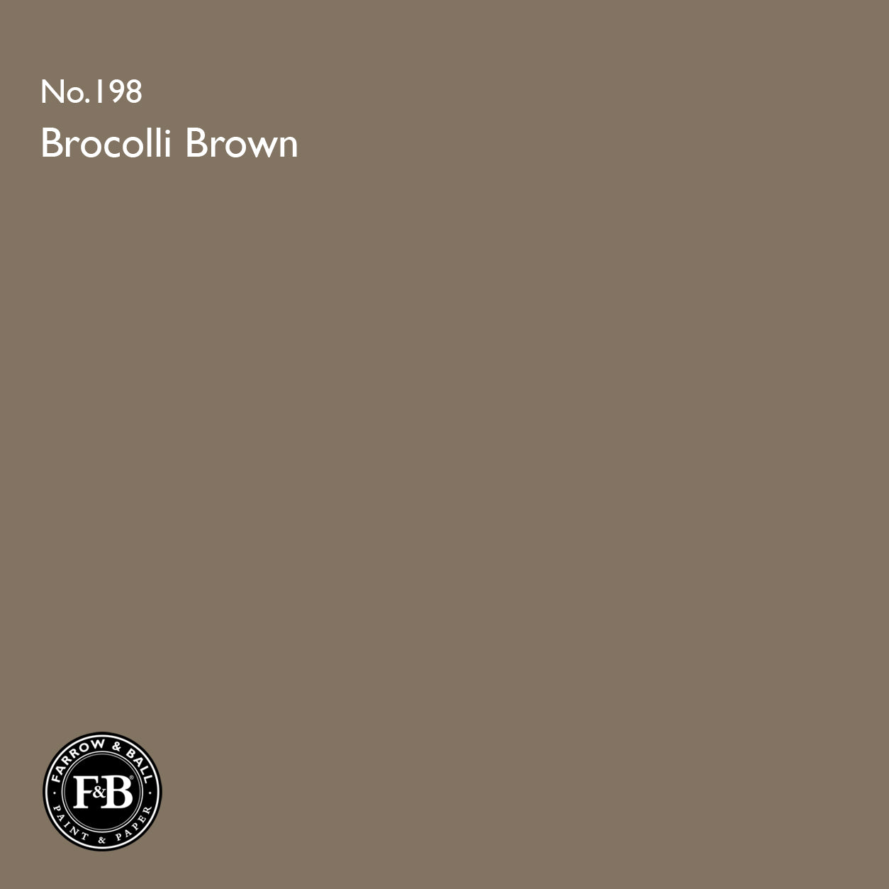 Farrow & Ball Broccoli Brown No.198 Estate Emulsion paint colour sample