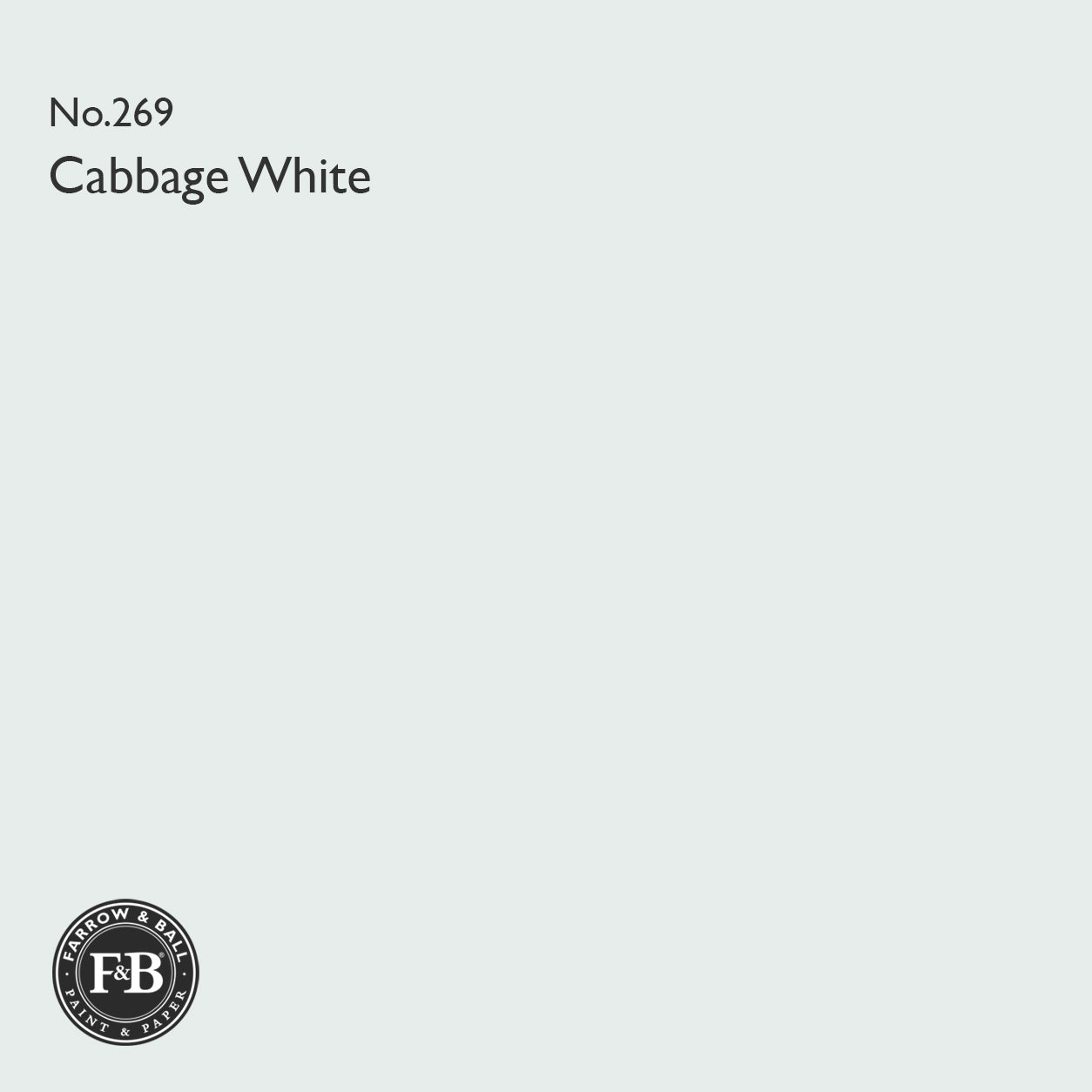 Farrow & Ball Cabbage White No.269 paint colour swatch