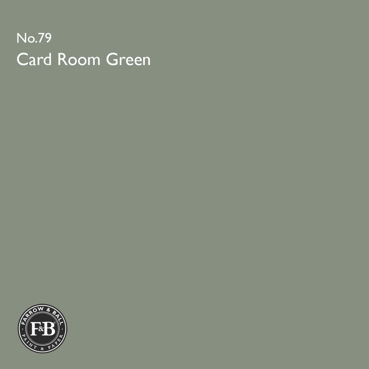 Farrow & Ball Card Room Green No.79 paint swatch