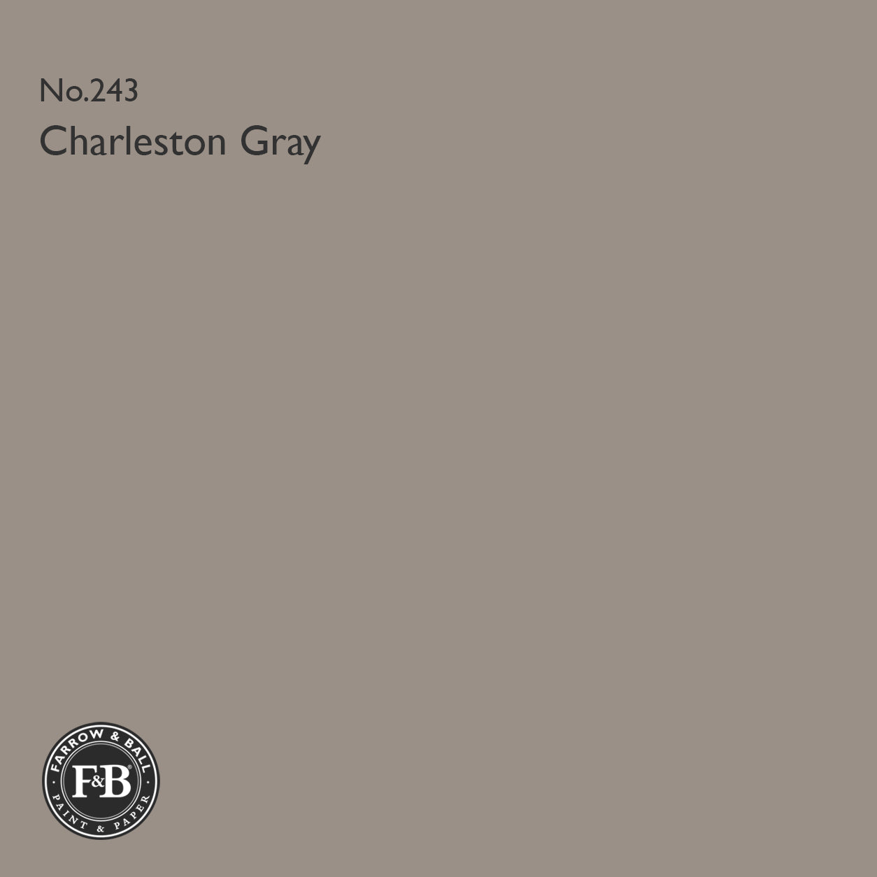 Farrow & Ball Charleston Gray No.243 paint colour swatch