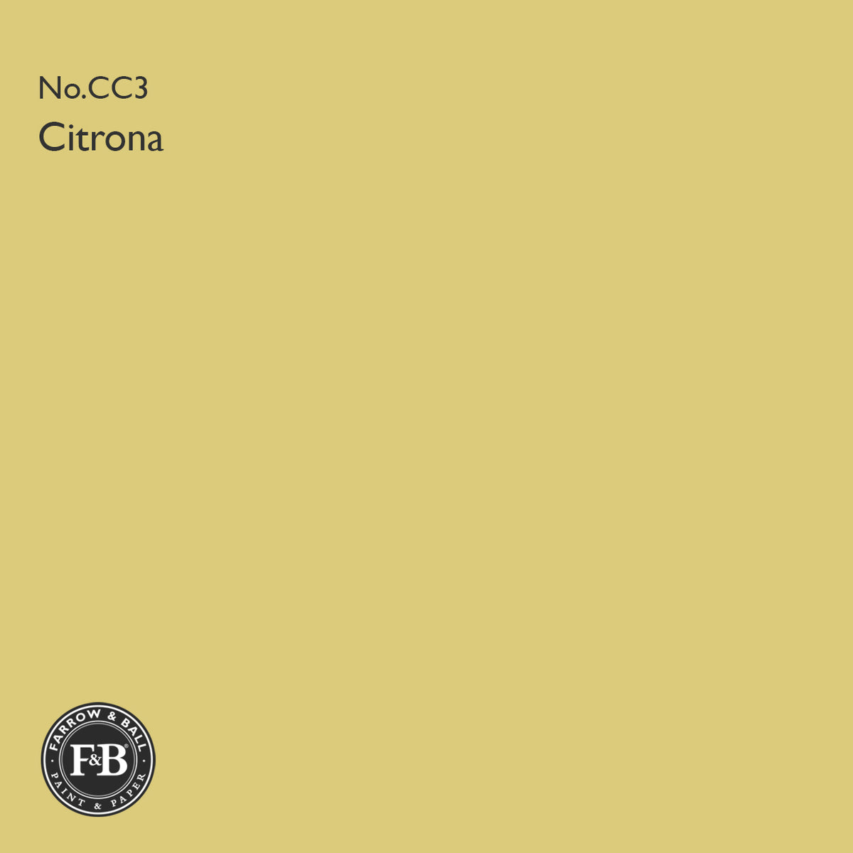 Farrow & Ball Citrona No.CC3 paint colour swatch