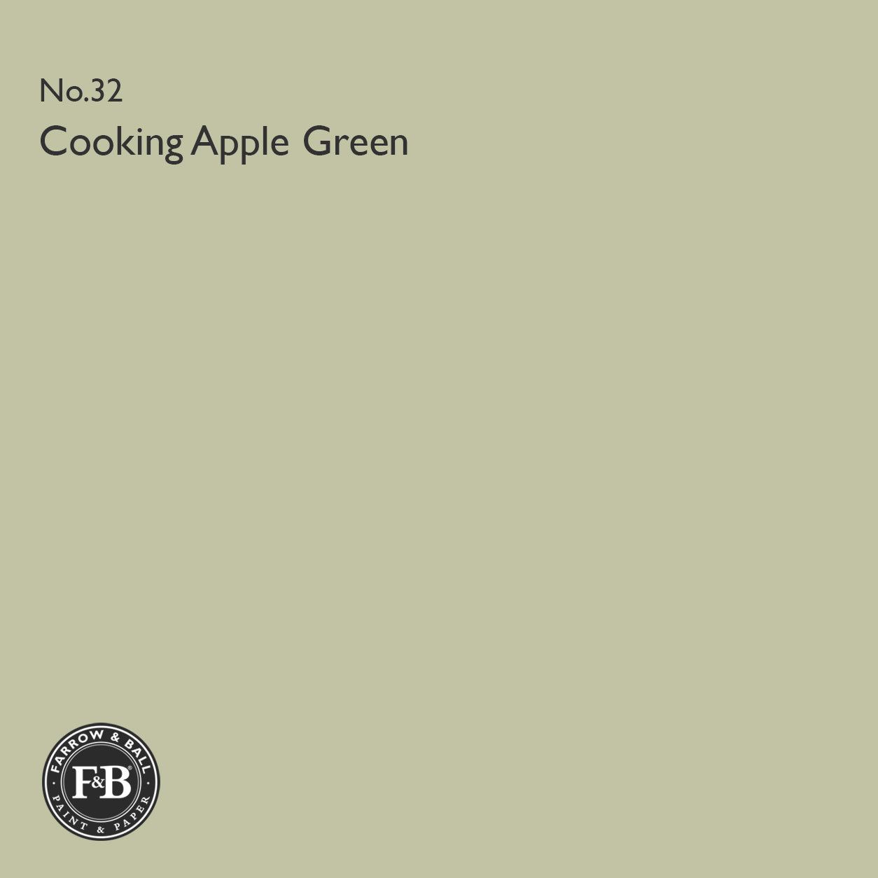 Farrow & Ball Cooking Apple Green No.32 paint colour swatch