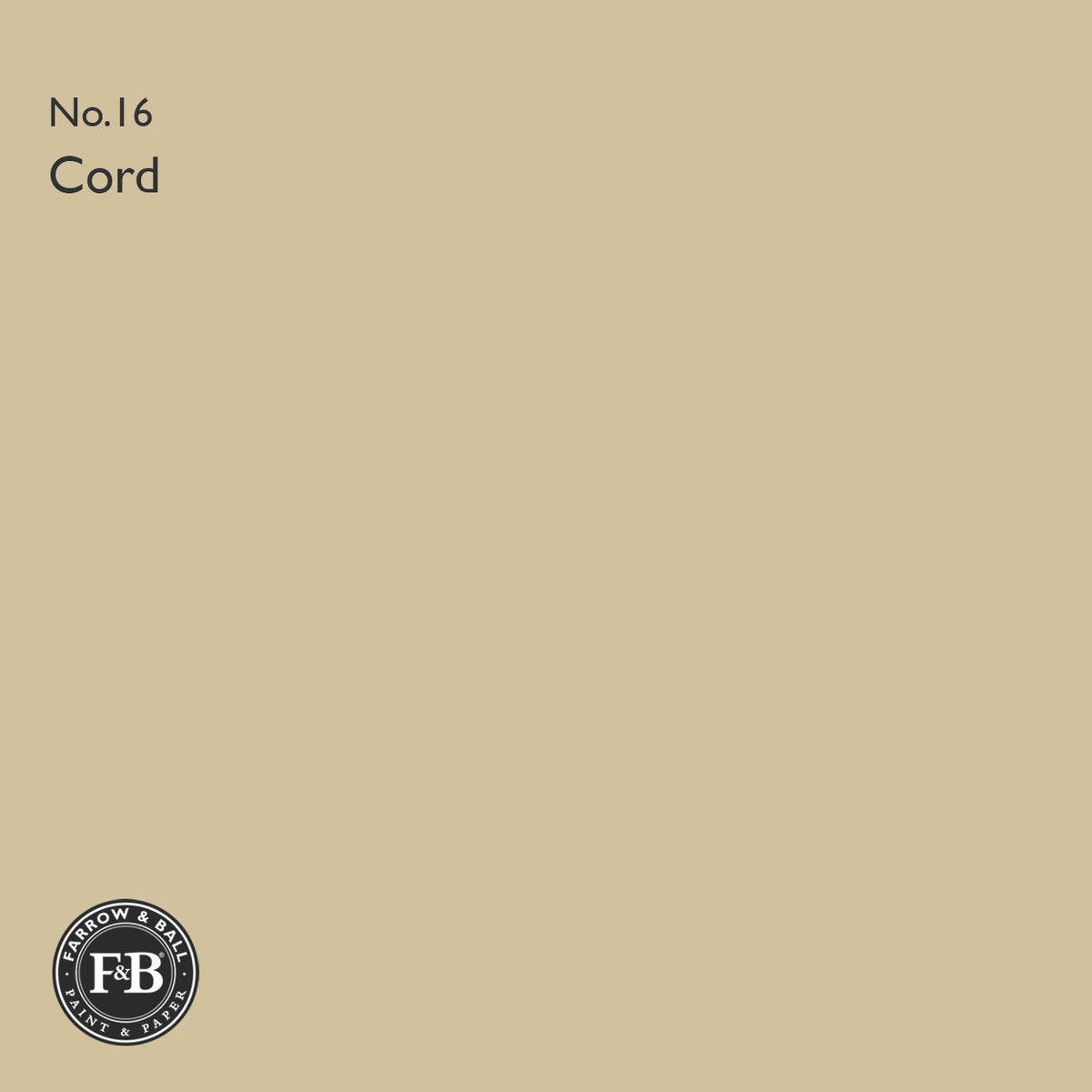 Farrow & Ball Cord No.16 paint colour swatch