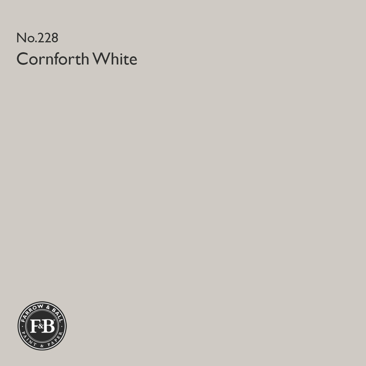 Farrow & Ball Cornforth White No.228 paint swatch