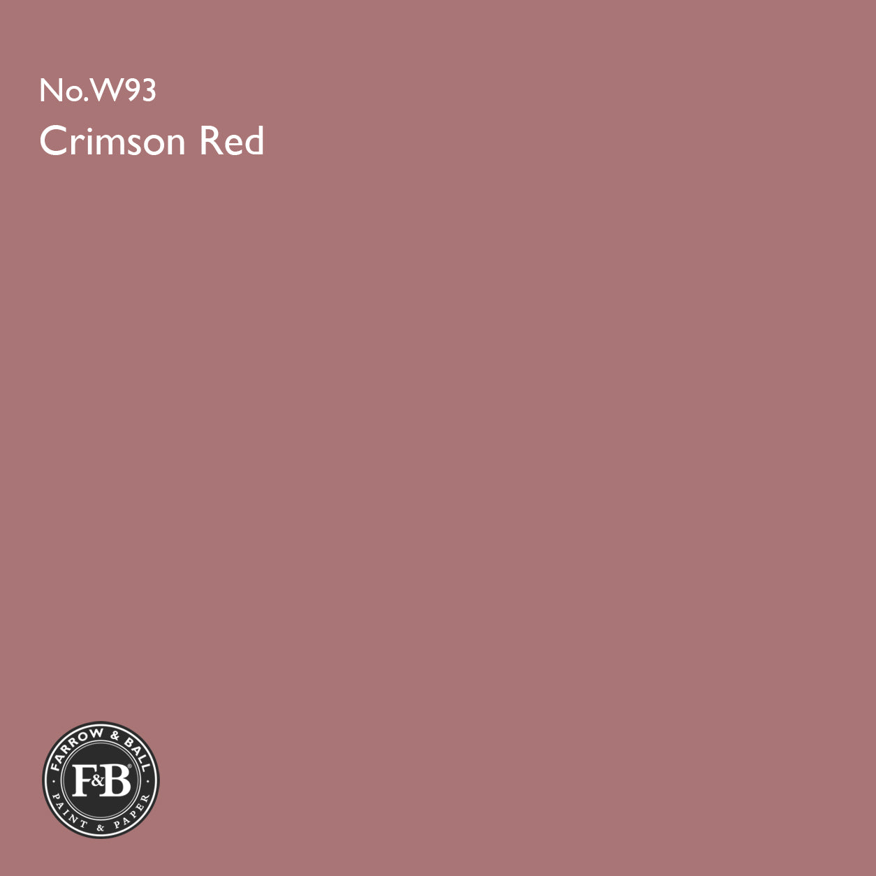 Farrow & Ball Crimson Red No.W93 Estate Emulsion paint colour sample