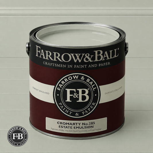 Farrow & Ball Cromarty No.285 paint colour in open paint tin