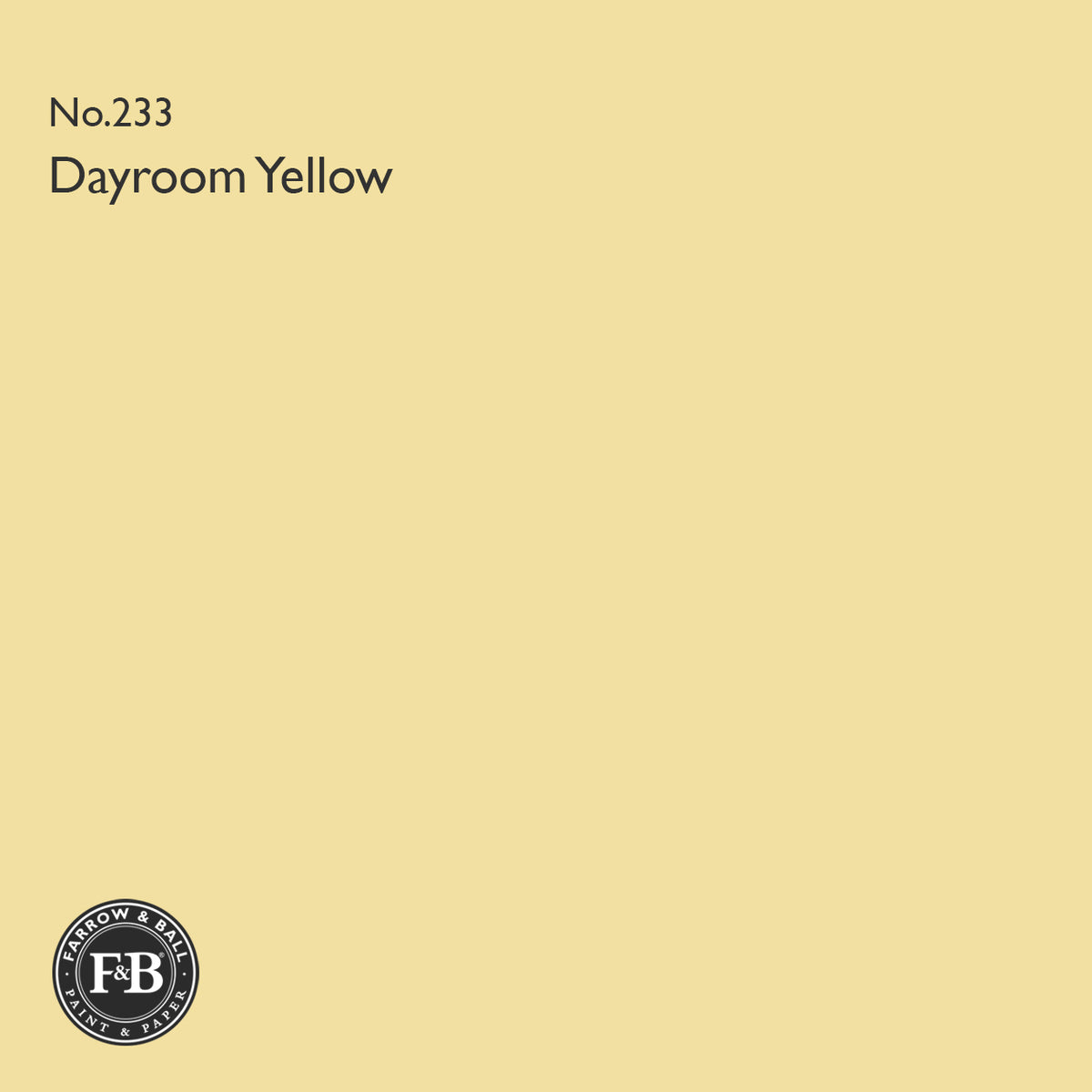 Farrow & Ball Dayroom Yellow No.233 paint colour swatch