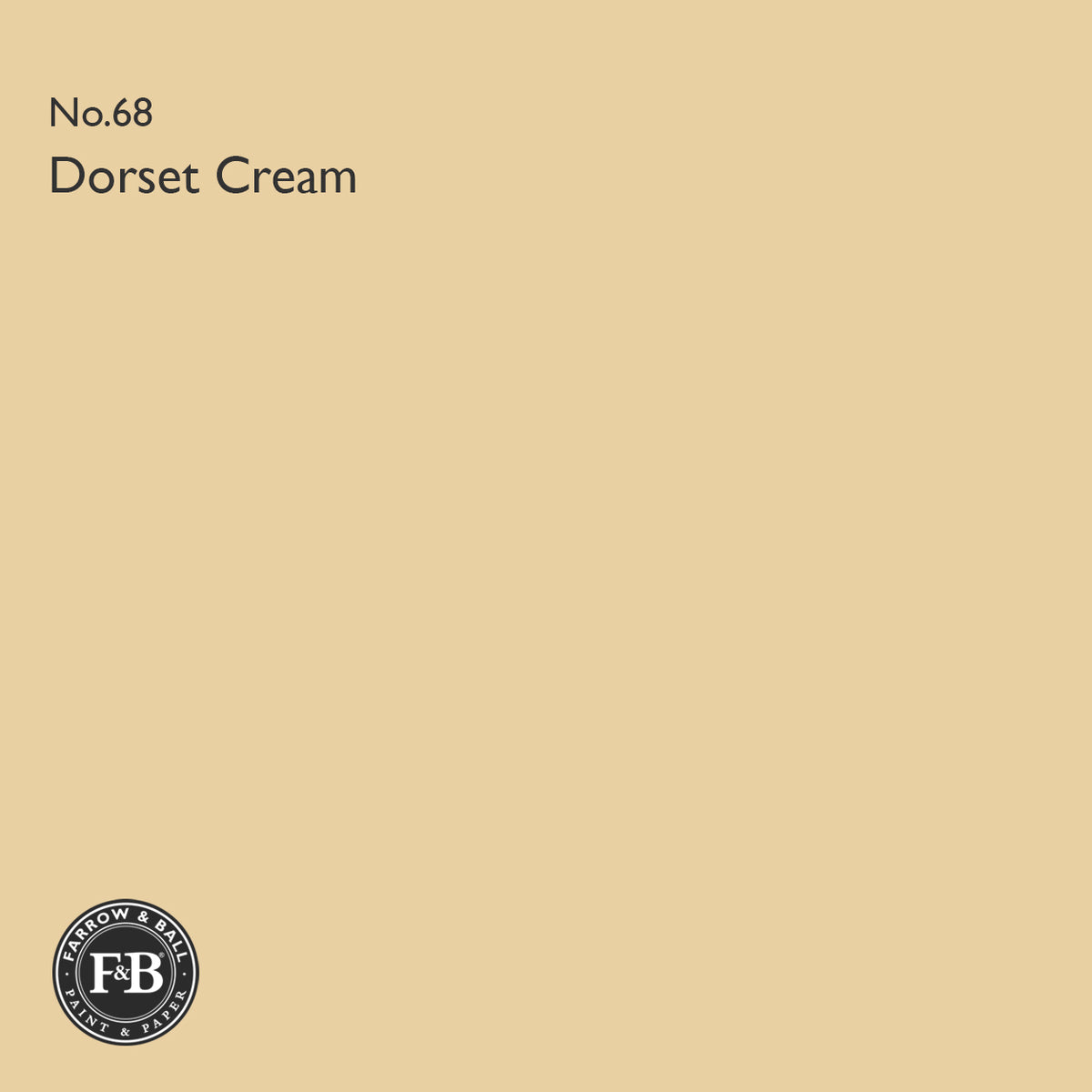 Farrow & Ball Dorset Cream No.68 paint colour swatch