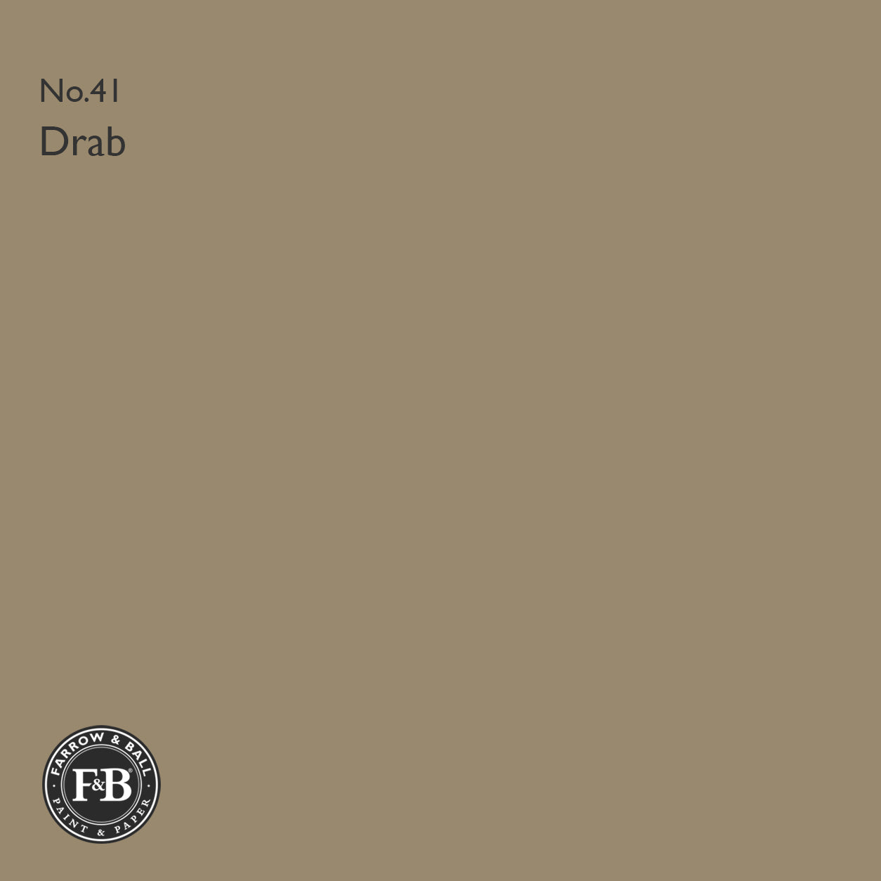 Farrow & Ball Drab No.41 Estate Emulsion paint colour sample