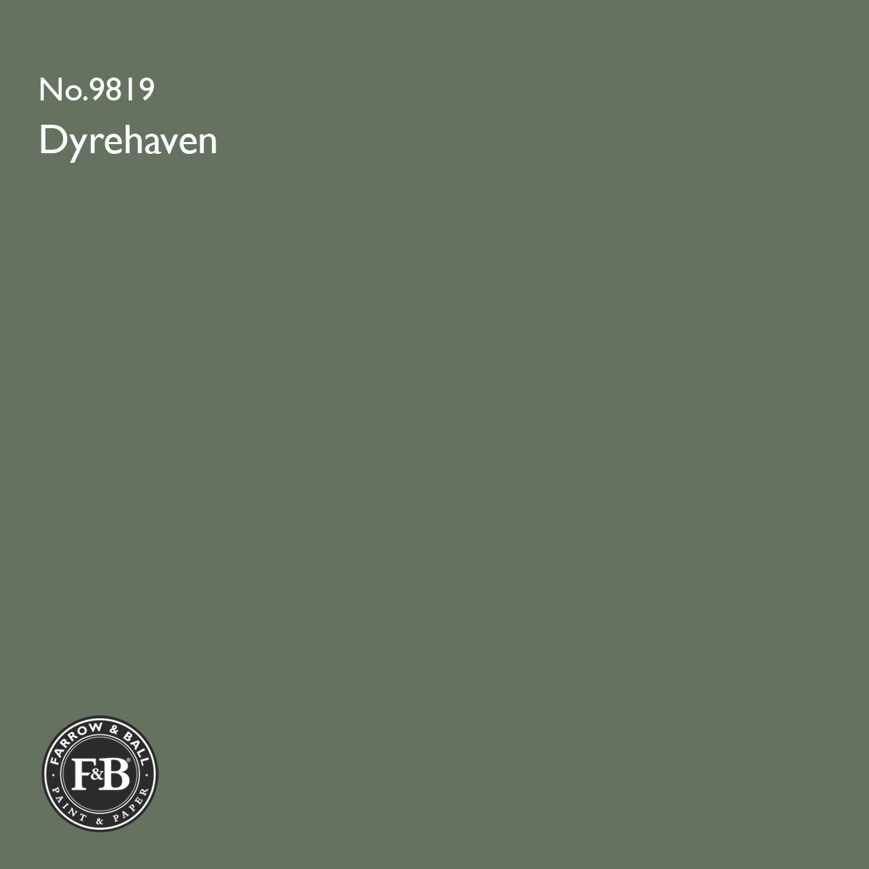 Farrow & Ball Dyrehaven No.9819 Estate Emulsion paint colour sample