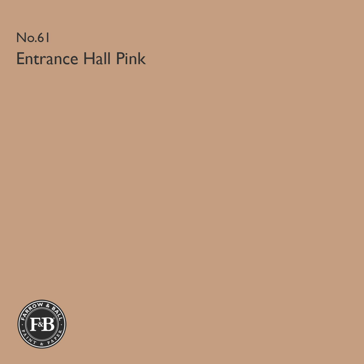 Farrow & Ball Entrance Hall Pink No.61 Estate Emulsion paint colour sample