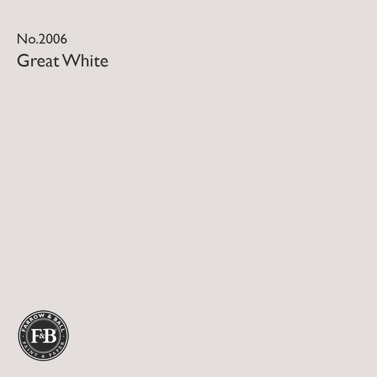 Farrow & Ball Great White No.2006 paint colour swatch