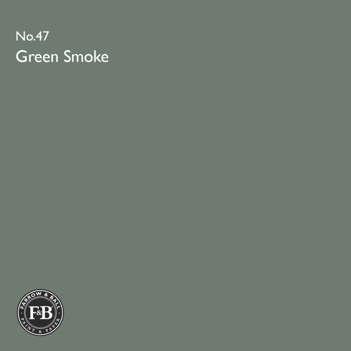 Farrow & Ball Green Smoke No.47 paint colour swatch