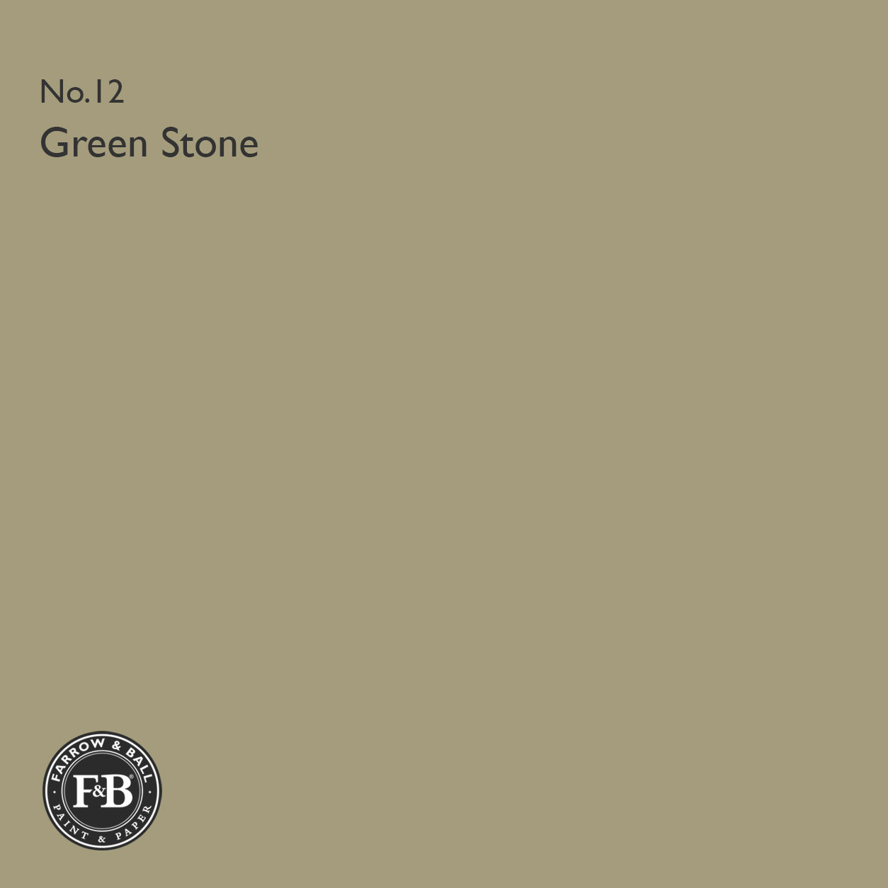 Farrow & Ball Green Stone No.12 Estate Emulsion paint colour sample