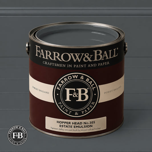 Farrow & Ball Hopper Head No.305 paint colour in open paint tin