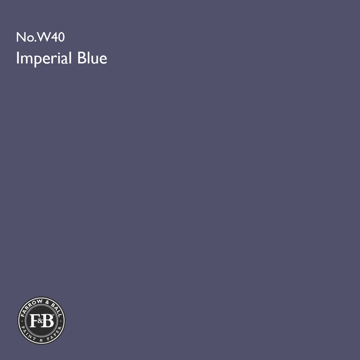 Farrow & Ball Imperial Blue No.W40 Estate Emulsion paint colour sample