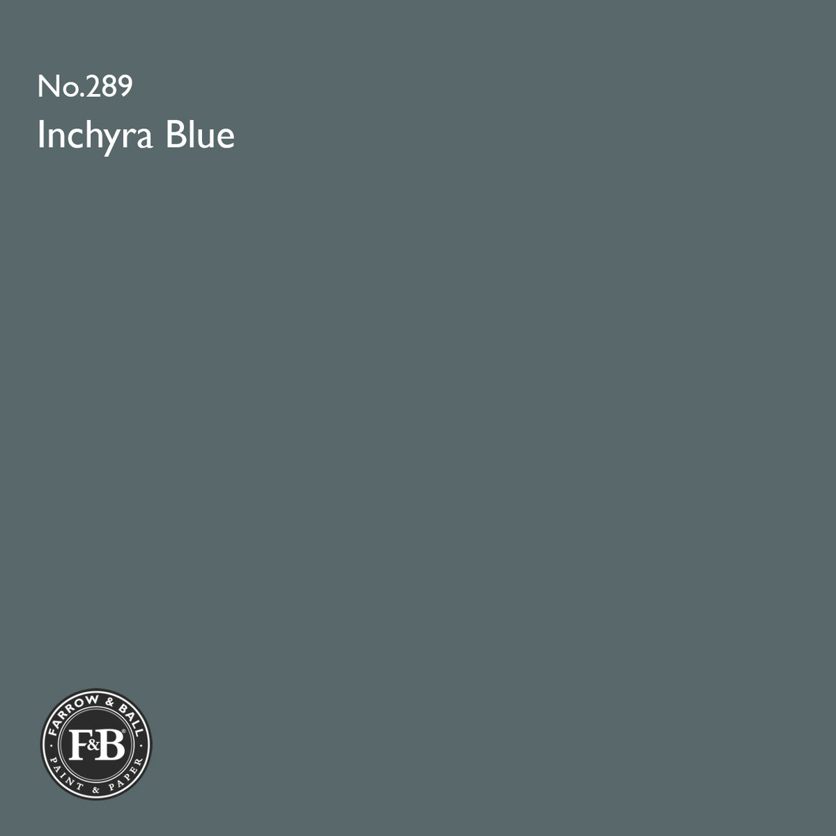 Farrow & Ball Inchyra Blue No.289 paint colour in open paint tin