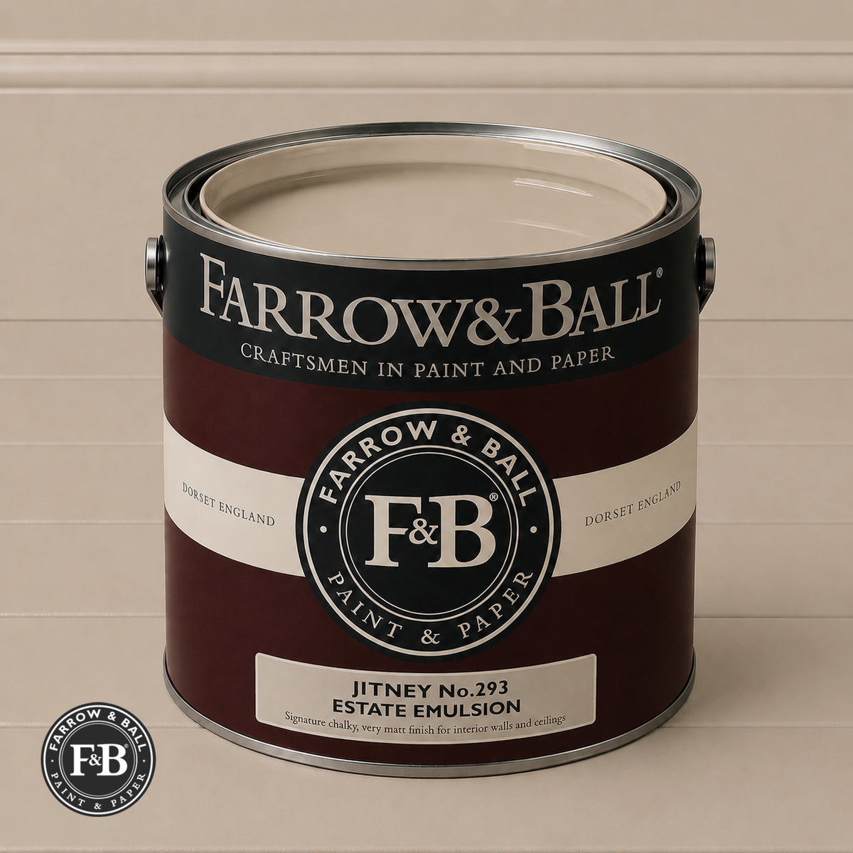 Farrow & Ball Jitney No.293 paint colour in open paint tin