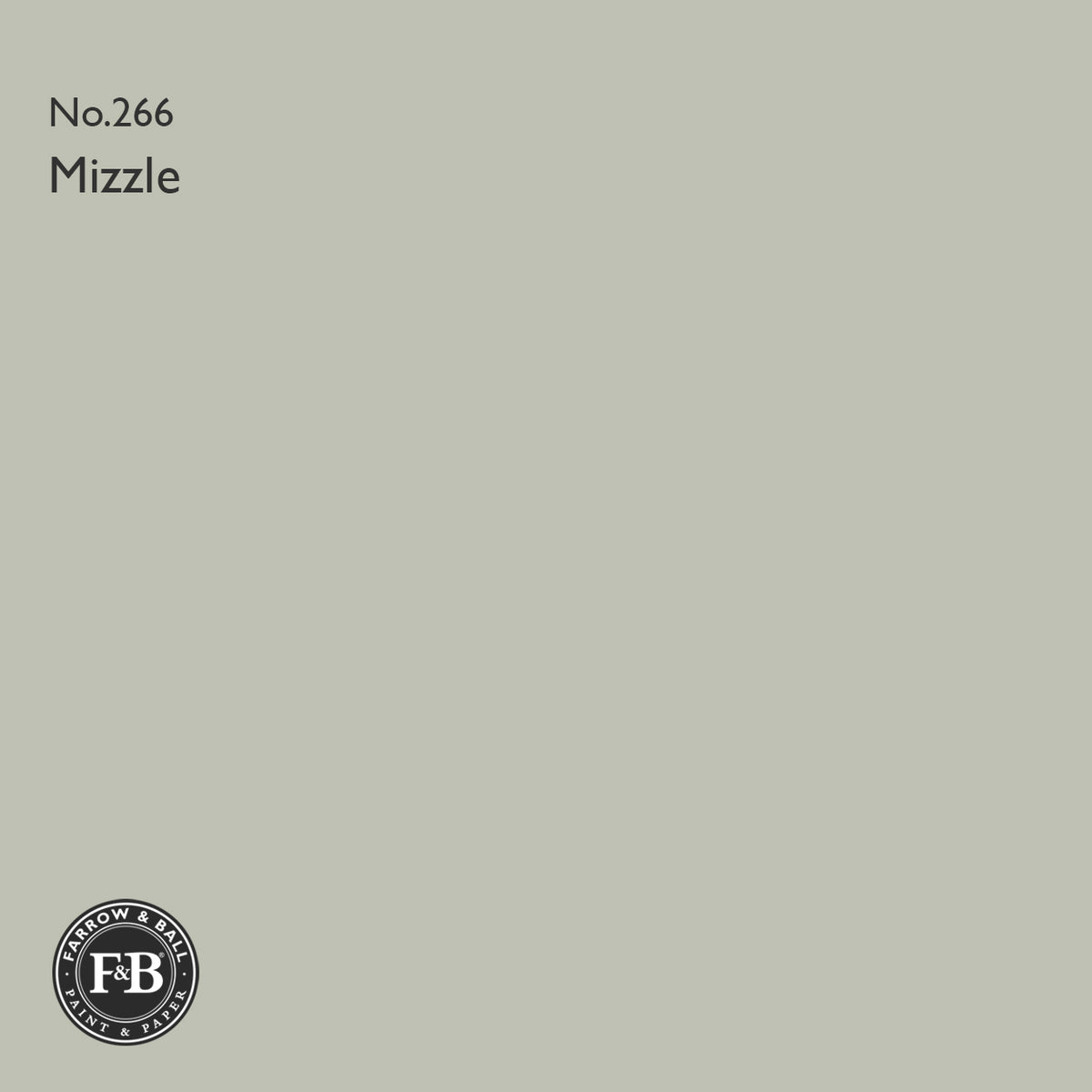 Farrow & Ball Mizzle No.266 paint colour swatch