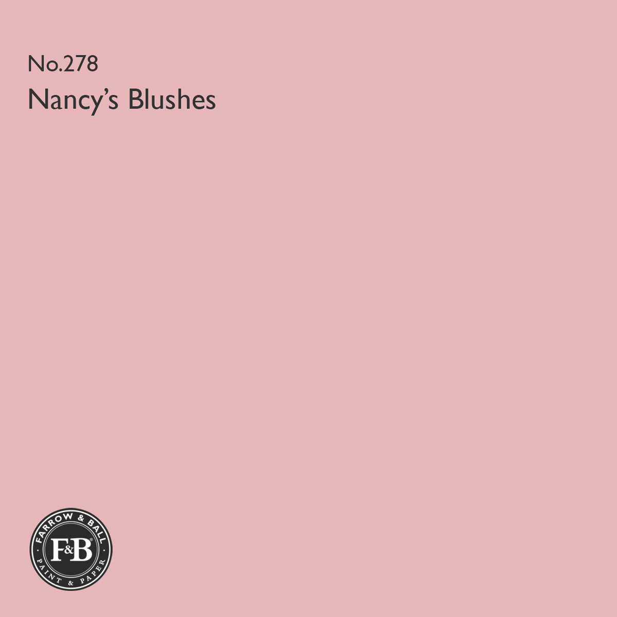 Farrow & Ball Nancy's Blushes No.278 paint colour swatch