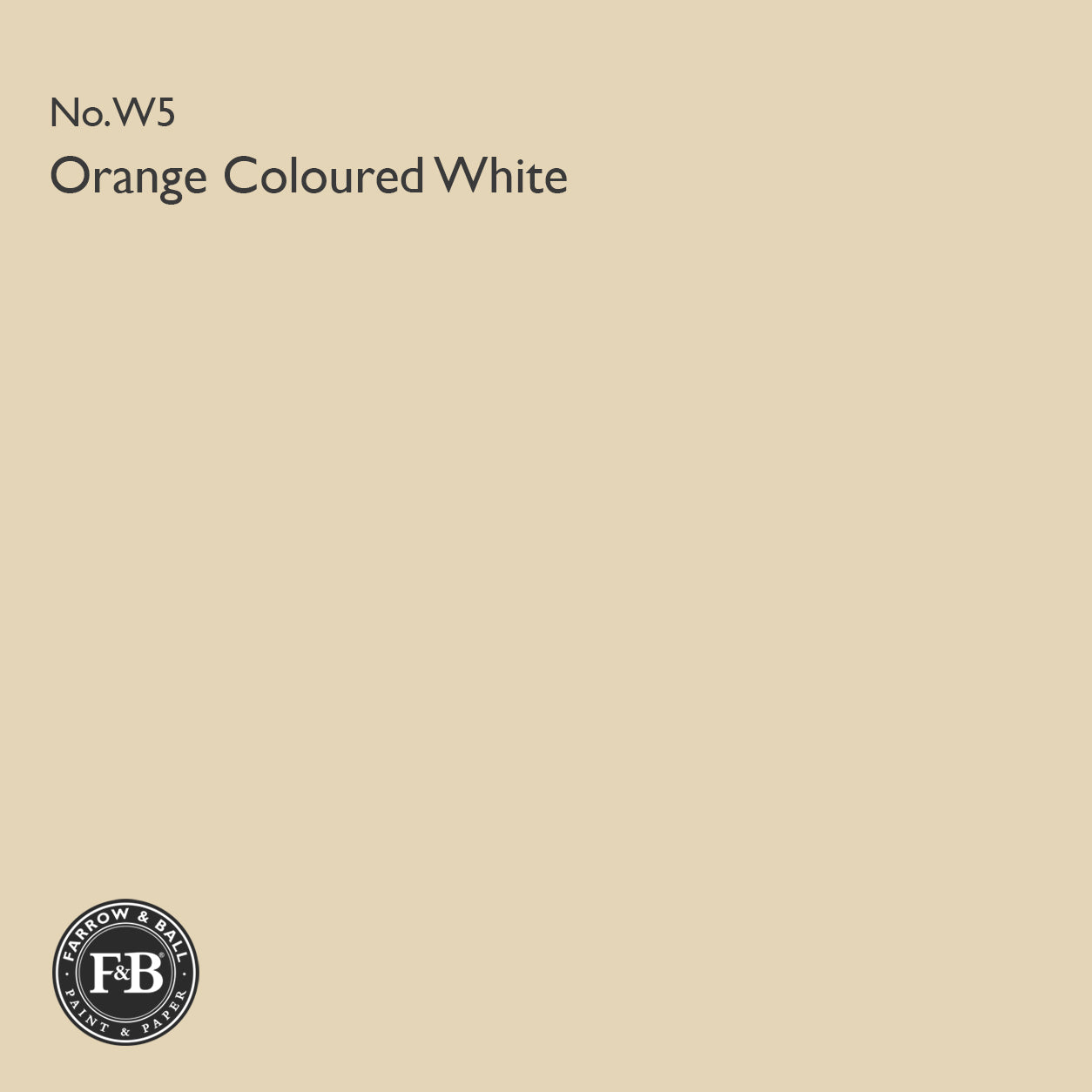 Farrow & Ball Orange Coloured White No.W5 Estate Emulsion paint colour sample