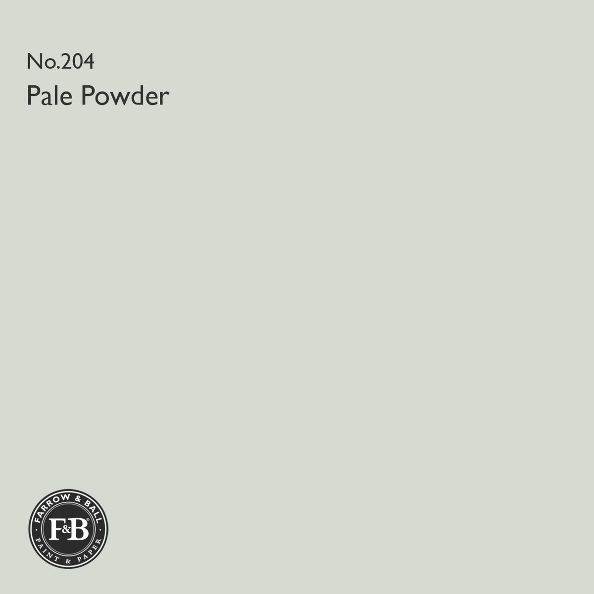 Farrow & Ball Pale Powder No.204 paint colour swatch