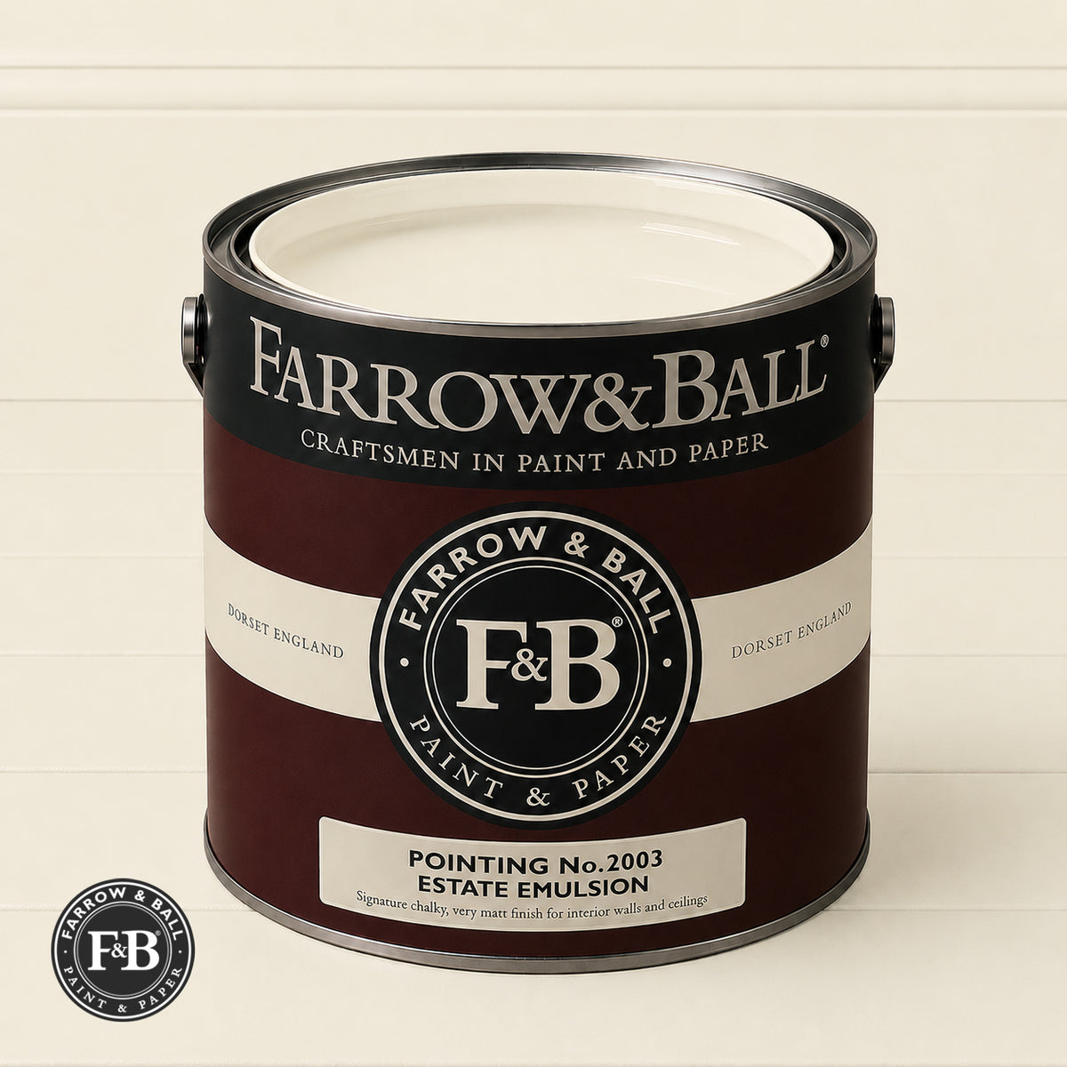Farrow & Ball Pointing No.2003 paint colour in open paint tin
