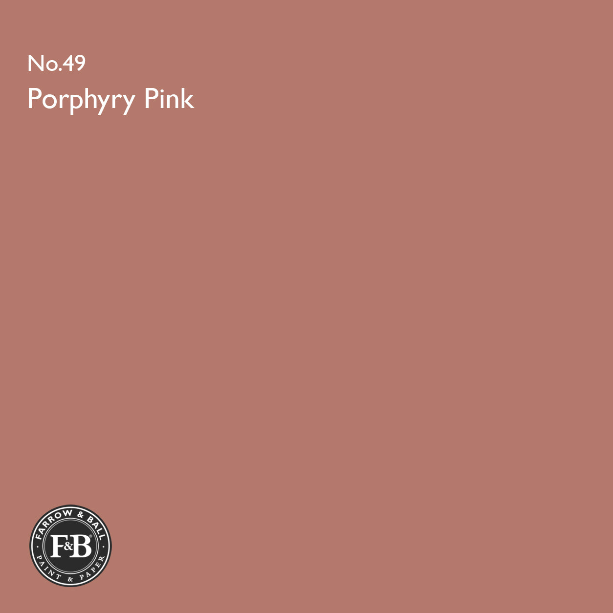 Farrow & Ball Porphyry Pink No.49 Estate Emulsion paint colour sample