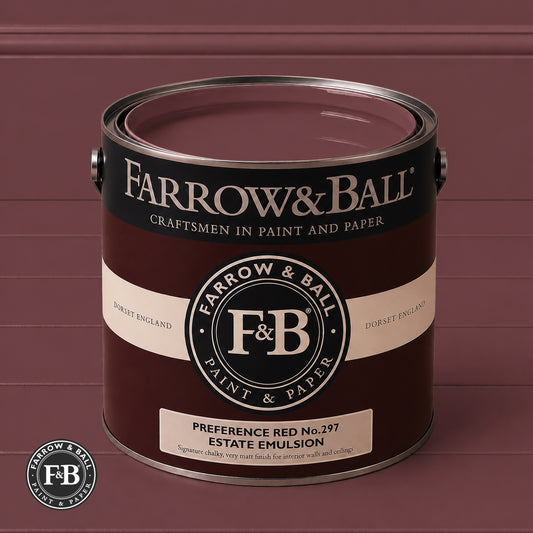 Farrow & Ball Preference Red® No.297 paint colour in open paint tin